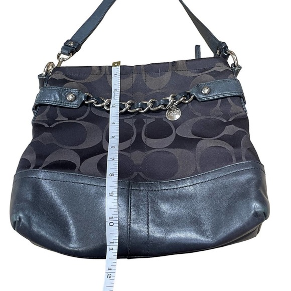 Coach Signature Optic Logo Chain Duffle Shoulder Bag Purse 19730 - Picture 13 of 16